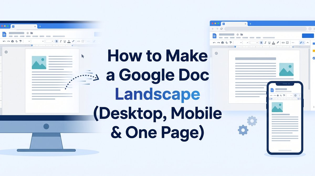 How to Make a Google Doc Landscape (Desktop, Mobile & One Page)